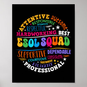 Esol Squad Lärare och elever Team tillbaka till sk Poster