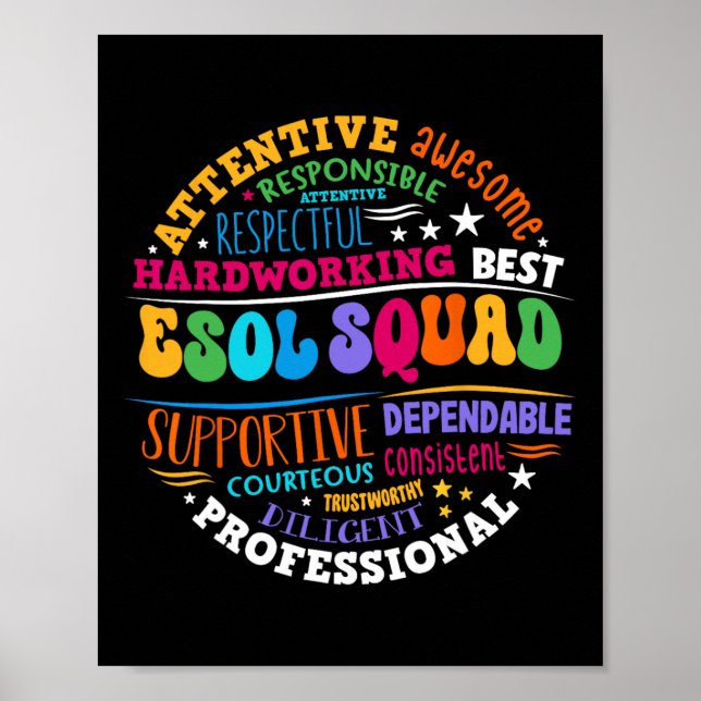 Esol Squad Lärare och elever Team tillbaka till sk Poster (Framsidan)
