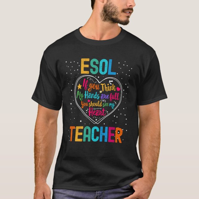 ESOL Teacher Appreciation Week Back to School Hear T Shirt (Framsida)