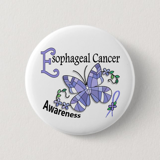Esophageal cancer för målat glassfjäril 2 knapp (Framsida)
