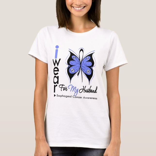 Esophageal Cancer I Bära Butterfly Ribbon MAKE Tee Shirt (Framsida)