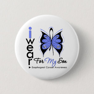 Esophageal Cancer I Bära Butterfly Ribbon SON Knapp