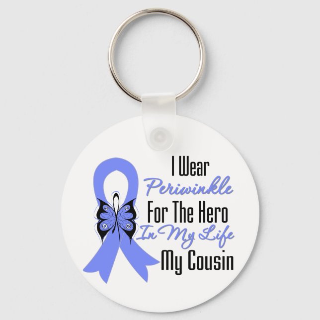Esophageal Cancer Ribbon Hero My Cousin Nyckelring (Framsida)