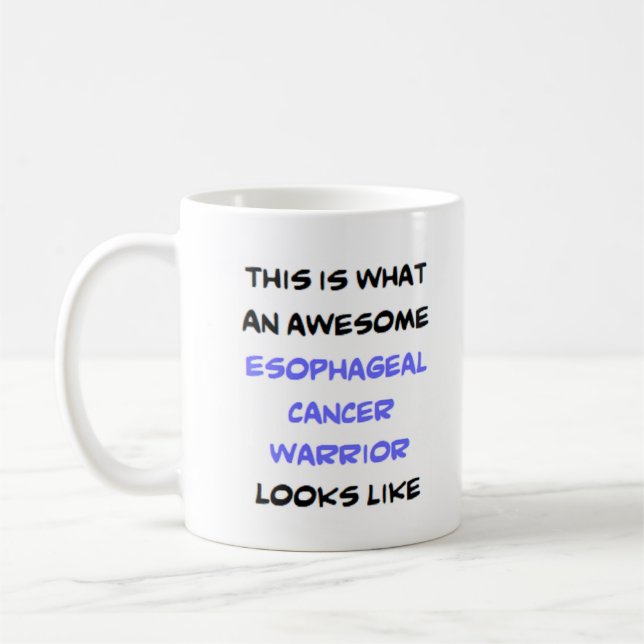 esophageal cancer warrior, awesome kaffemugg (Vänster)