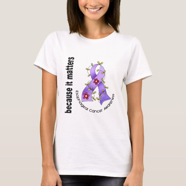 Esophageal cancerblommaband 3 t-shirt (Framsida)
