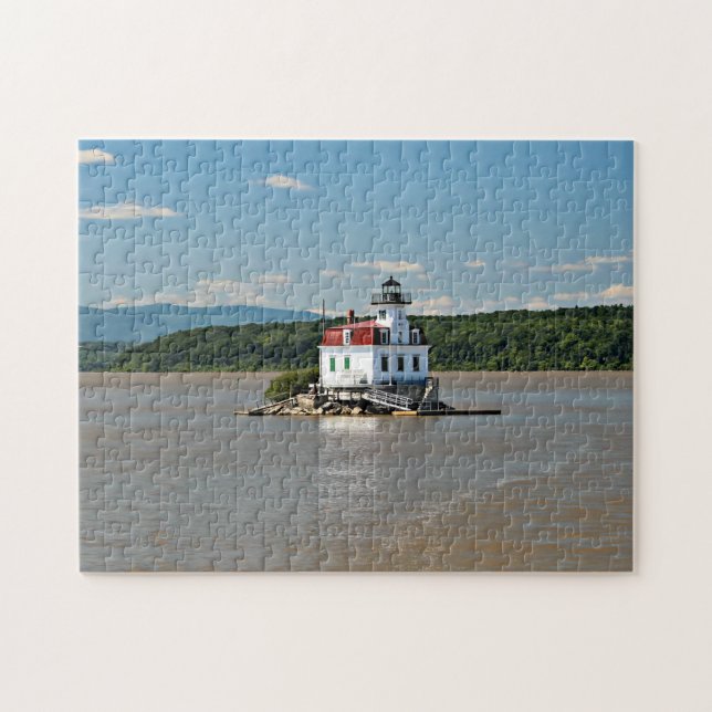 Esopus Meadows Lighthouse, New York Jigszle Puzzle Pussel (Horisontell)