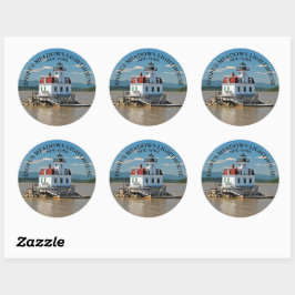 Esopus Meadows Lighthouse, New York Round Stickers Runt Klistermärke