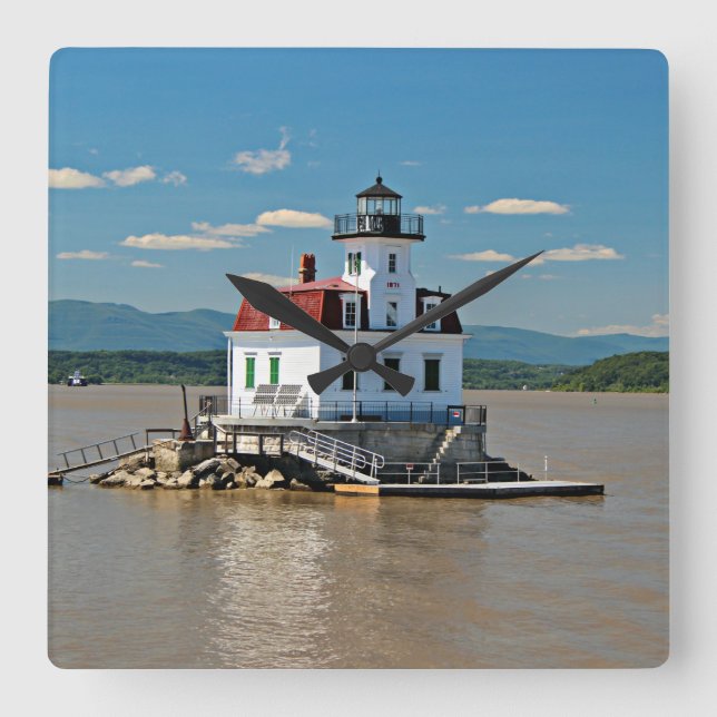 Esopus Meadows Lighthouse, New York Wall Clock Fyrkantig Klocka (Framsida)