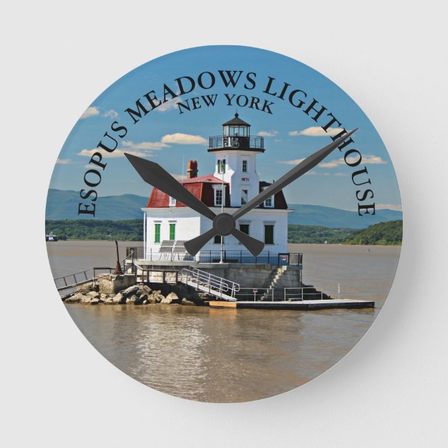 Esopus Meadows Lighthouse, New York Wall Clock Rund Klocka (Framsida)