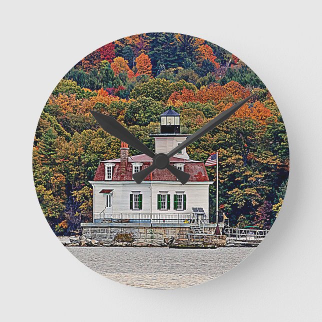 Esopus Meadows Lighthouse Rund Klocka (Framsida)