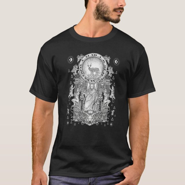 Esoteric Death Tarot Card Illustration   T Shirt (Framsida)