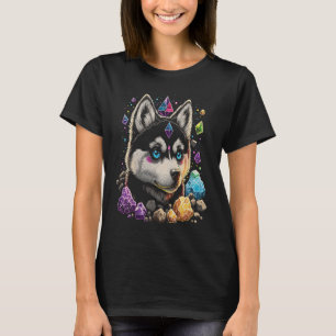 Esoteric Husky Hund Crystals Cute Illustration 1 T Shirt