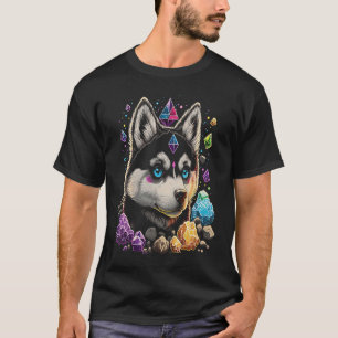 Esoteric Husky Hund Crystals Cute Illustration 1 T Shirt