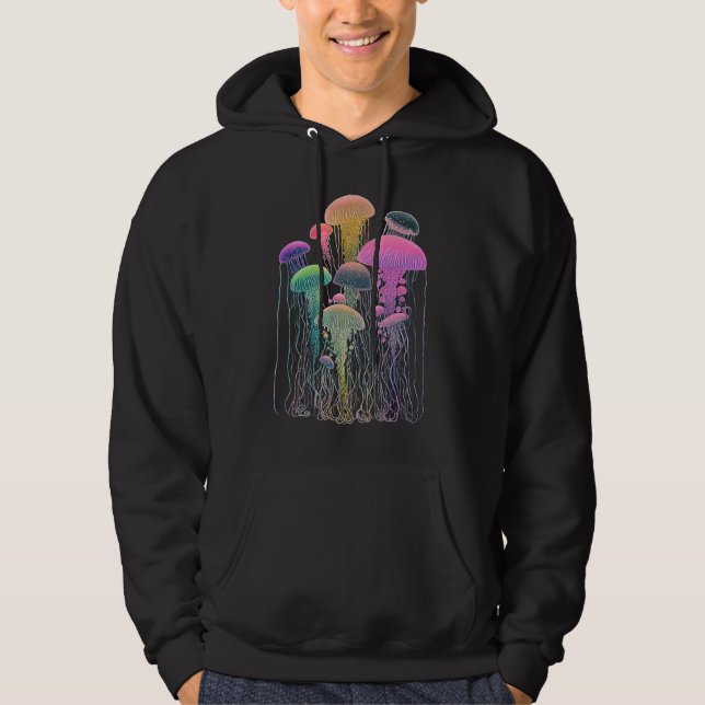 Esoteric Jellyfish Crystals Cute Illustration  1 Hoodie (Framsida)