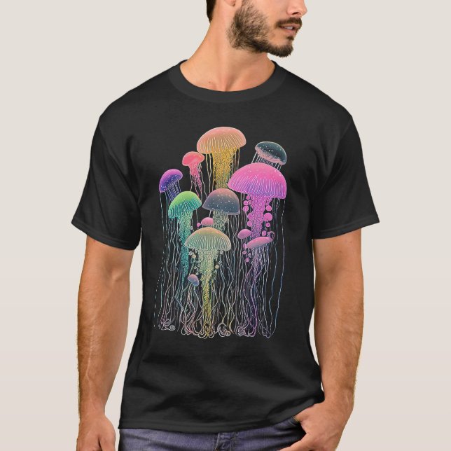 Esoteric Jellyfish Crystals Cute Illustration  1 T Shirt (Framsida)