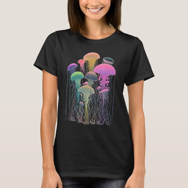 Esoteric Jellyfish Crystals Cute Illustration  1 T Shirt (Framsida)