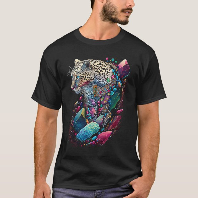 Esoteric Leopard Crystals Cute Illustration  1 T Shirt (Framsida)