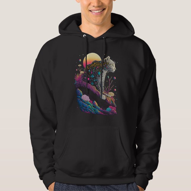 Esoteric Leopard Crystals Cute Illustration  3 Hoodie (Framsida)