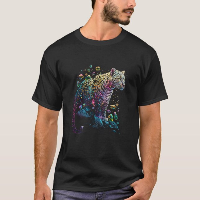 Esoteric Leopard Crystals Cute Illustration  4 T Shirt (Framsida)
