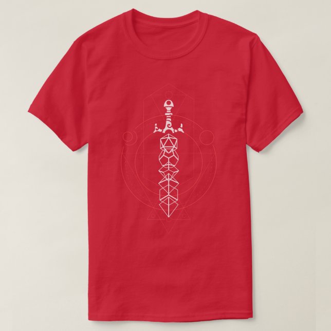 Esoteric Maghedral Dice Set Sword T Shirt (Design framsida)