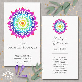 Esoteric Mandala Holistic Metaphysical Boho Bright Visitkort