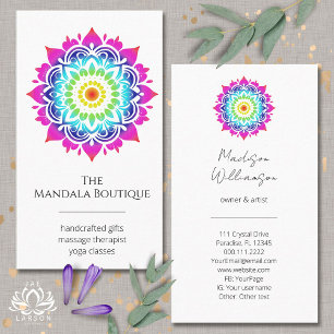 Esoteric Mandala Holistic Metaphysical Boho Bright Visitkort