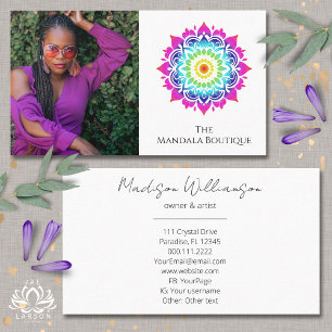 Esoteric Mandala Holistic Metaphysical Boho Photo Visitkort
