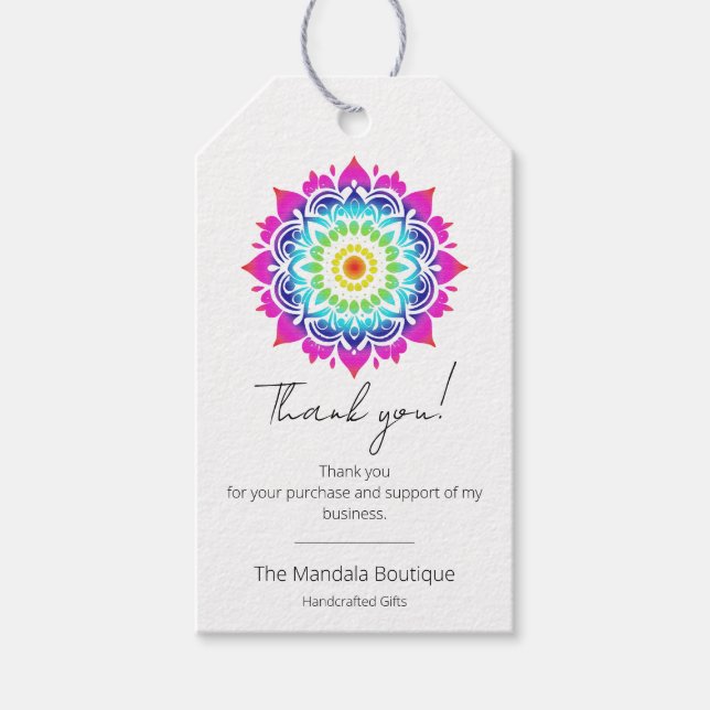 Esoteric Mandala Holistic Metaphysical Tack Presentetikett (Framsidan)