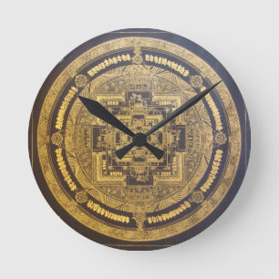 ESOTERIC MANDALA WALL CLOCK DESIGN RUND KLOCKA