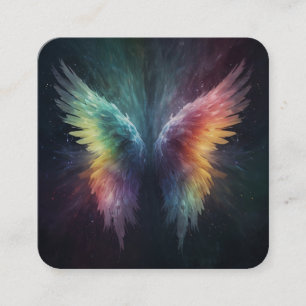 *~* Esoteric Mystical Rainbow Angel Vingar AP78 QR Fyrkantigt Visitkort