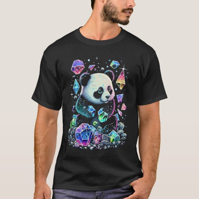 Esoteric Panda Crystals Cute Illustration  1 T Shirt (Framsida)