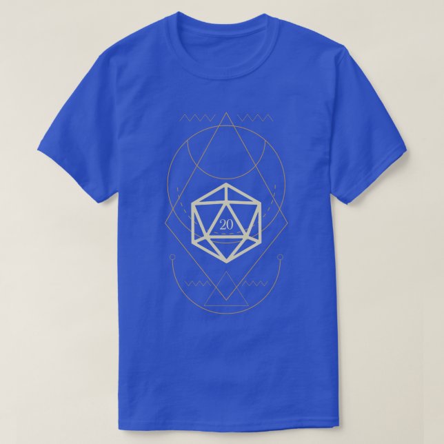 Esoteric Polyhedral D20 Dice Tarot Twelve T Shirt (Design framsida)