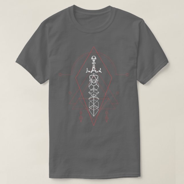 Esoteric Polyhedral Dice Set Sword T Shirt (Design framsida)