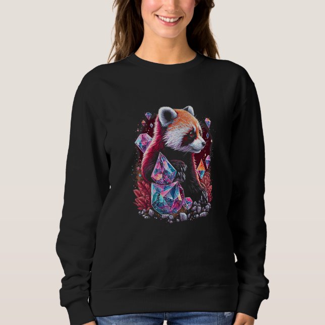 Esoteric Red Panda Pet Art Crystals Cute Illustrat T Shirt (Framsida)