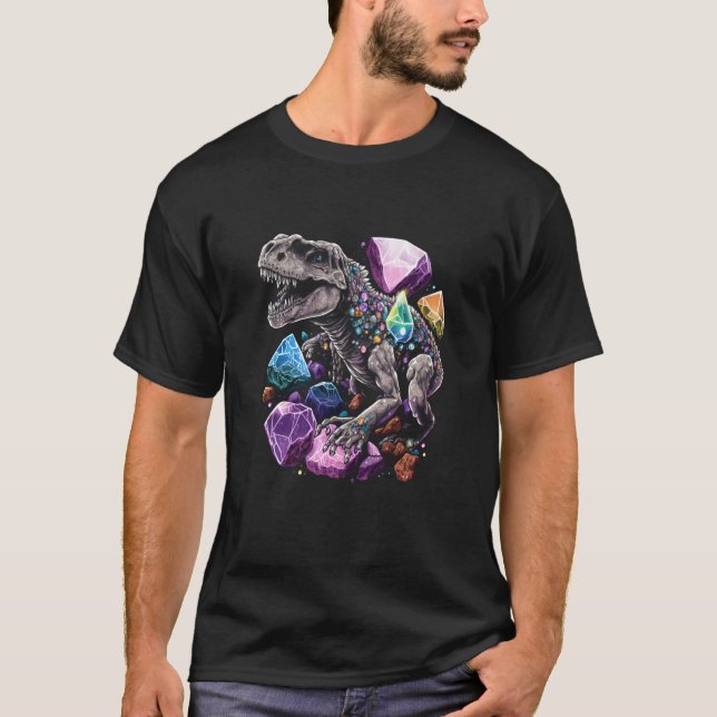 Esoteric Rex Trex Crystals Cute Illustration  10 T Shirt (Framsida)