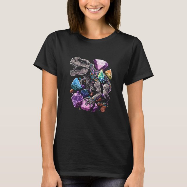 Esoteric Rex Trex Crystals Cute Illustration  10 T Shirt (Framsida)