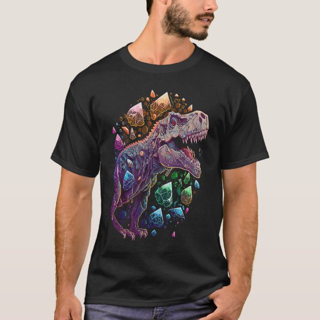 Esoteric Rex Trex Crystals Cute Illustration  1 T Shirt (Framsida)
