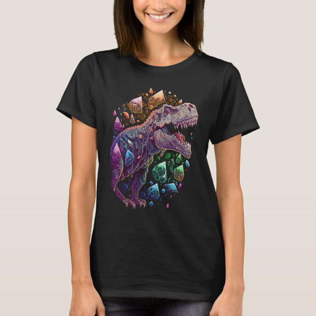 Esoteric Rex Trex Crystals Cute Illustration  1 T Shirt (Framsida)