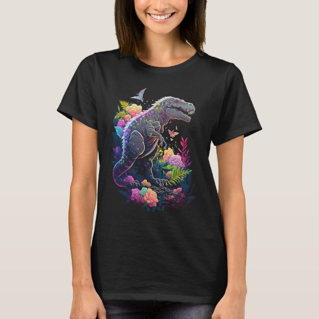 Esoteric Rex Trex Crystals Cute Illustration  2 T Shirt (Framsida)