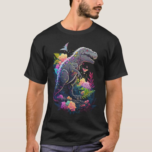 Esoteric Rex Trex Crystals Cute Illustration  2 T Shirt (Framsida)