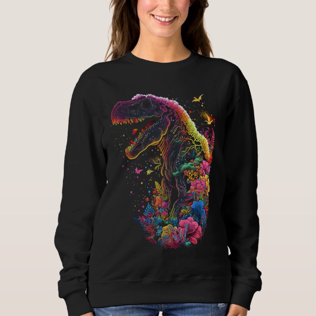 Esoteric Rex Trex Crystals Cute Illustration  4 T Shirt (Framsida)