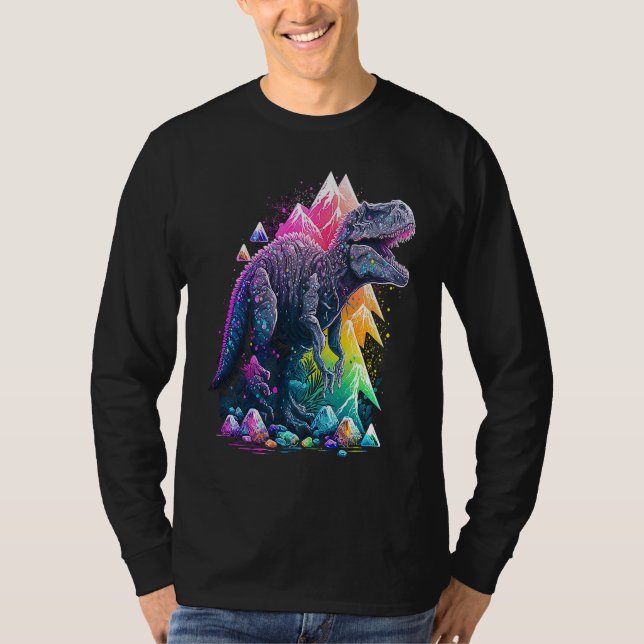 Esoteric Rex Trex Crystals Cute Illustration  6 T Shirt (Framsida)