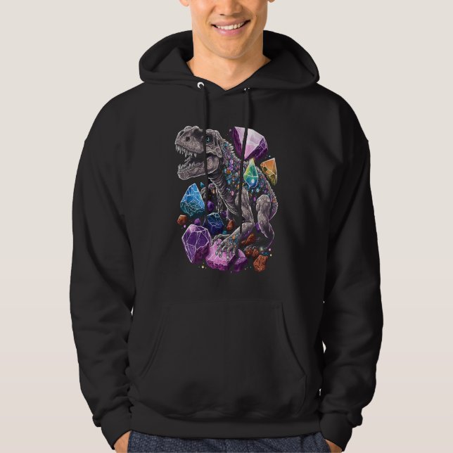 Esoteric Rex Trex Crystals Cute Illustration  7 Hoodie (Framsida)