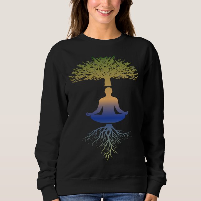 ESOterik Tree of Life Yoga Tree of Life Meditation T Shirt (Framsida)