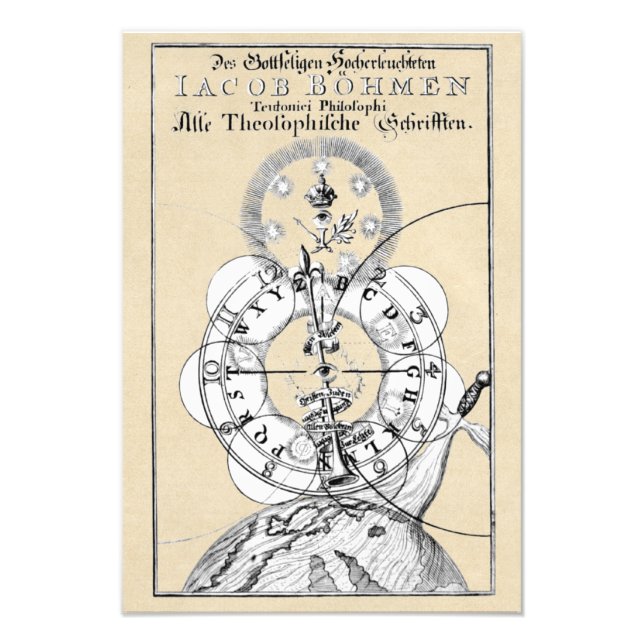 Esoterisk alfabet av Jakob Böhme Fototryck (Framsidan)
