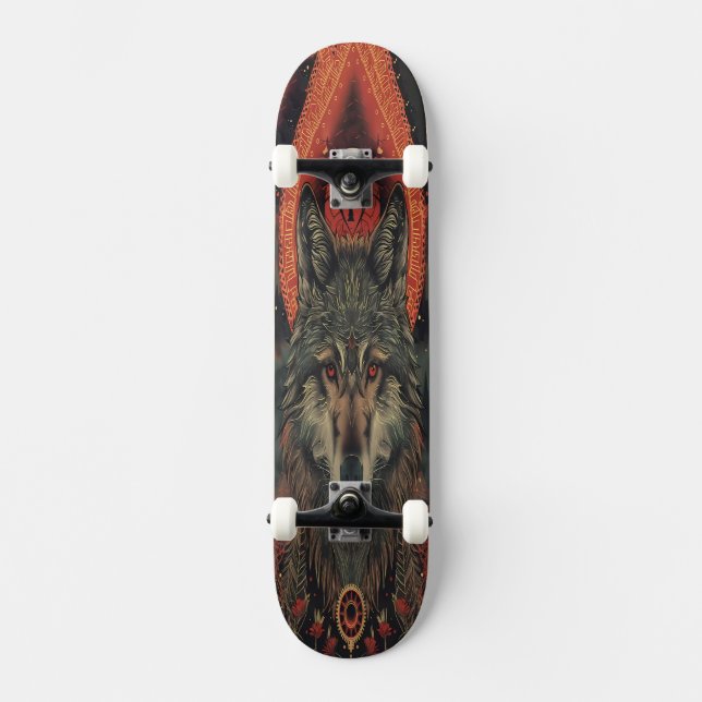 Esoterisk Andvargulv | Mystisk Totemisk Geometri Mini Skateboard Bräda 18,5 Cm (Framsida)
