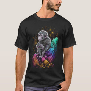 Esoterisk apa Crystals Cute Illustration T Shirt