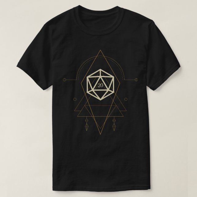 Esoterisk polyhedral D20 Dice Tarot Two T Shirt (Design framsida)