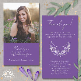 Esoterisk Psychic Modern Photo Customer Tack Visitkort