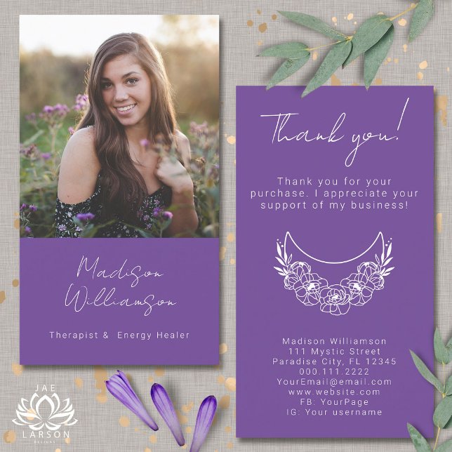 Esoterisk Psychic Modern Photo Customer Tack Visitkort (Skapare uppladdad)